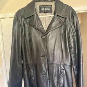 Luis Alvear Lambskin Leather Jacket, Black 3/4 length. Size M Woman